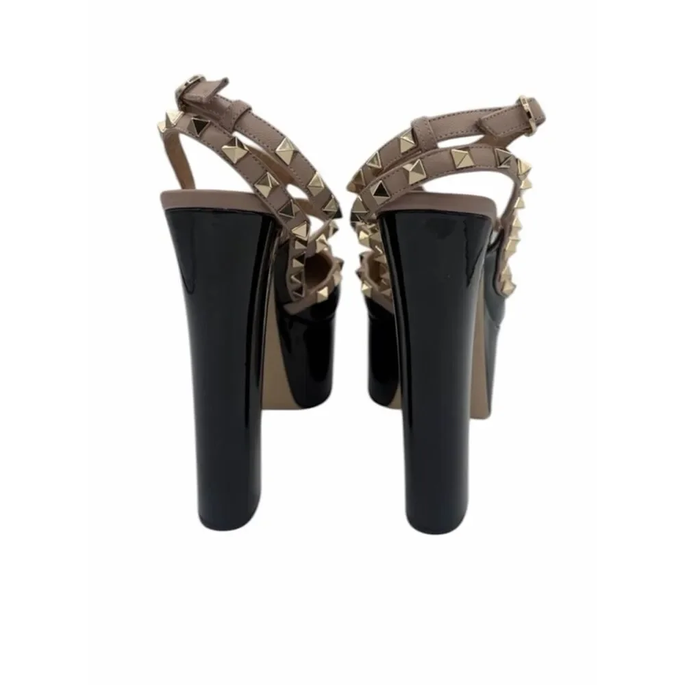 Valentino Rockstud 155 Patent Platform Pump Size 39.5/ US 9.5